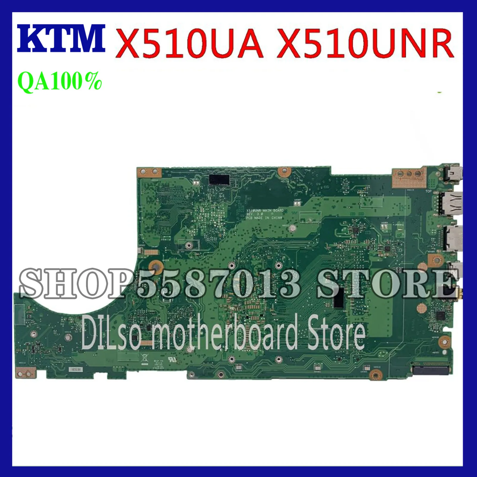

KEFU X510UA Laptop Motherboard For ASUS X510URR X510UNR X510URO S5100UR S5100U X510UQ Mainboard I7-8550U 100% Test work