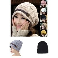temperament beanie hat thicken autumn winter windproof knitting cap hat beanie hat