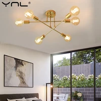 modern led ceiling lights industrial iron blackgolden nordic minimalist home decoration living room dining room ceiling lamps