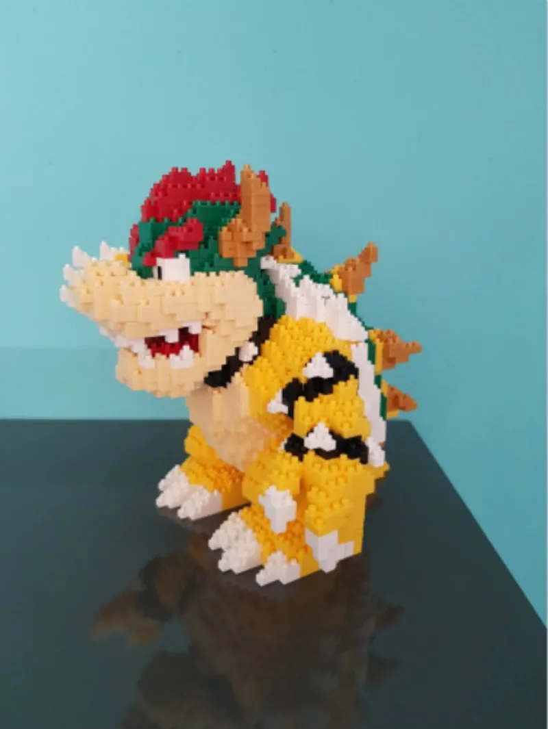2200 шт. 21822 и т. Д. Мультяшная фигурка Koopa King аниме алмаз здания конструктор Сделай Сам игрушки для детей Подарки Brinquedos детей