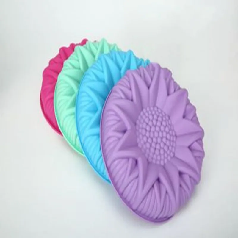 

10 inch Round Sunflower Silicone Birthday Cake Baking Pans Handmade Bread Loaf Pizza Toast Tray Silicone Cake Molds