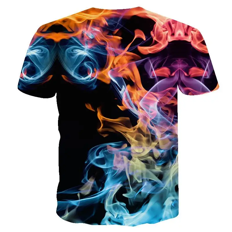 

2020 new t shirt men High Quality Fashion T-shirt Three-dimensional 3D Printed T-shirt, flame Top t shirt tees tshirt men