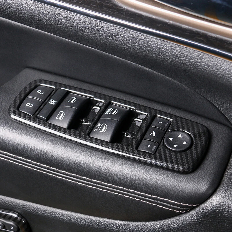

ABS углеродное волокно для Jeep Grand Cherokee 2014-2017, аксессуары LHD, крышка переключателя окон автомобиля, искусственная отделка, Стайлинг автомобиля