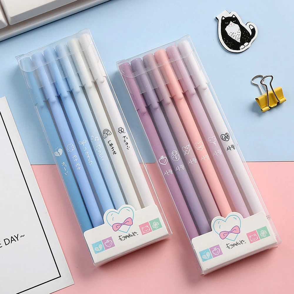 

12 Sets Morandi Simple Small Fresh Gel Pen 0.5mm Creative Ink Pen kawaii Quick Drying Cap Neutral Pen School Office Supplies