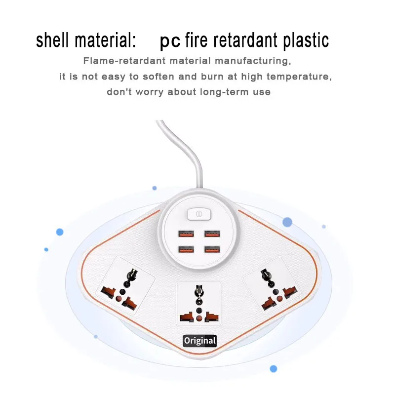 Сетевой удлинитель с 3 розетками переменного тока универсальная розетка для ЕС