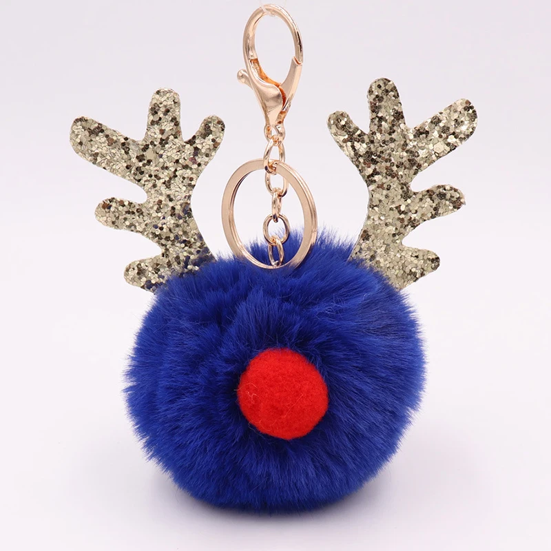 Doreen Box Брелок и брелок Рождественский Олень Рог милый многоцветный помпон