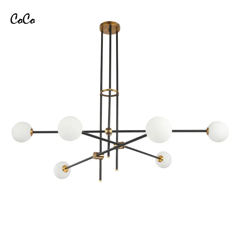 Молекулярная люстра со стеклянным шаром Скандинавская светодиодная