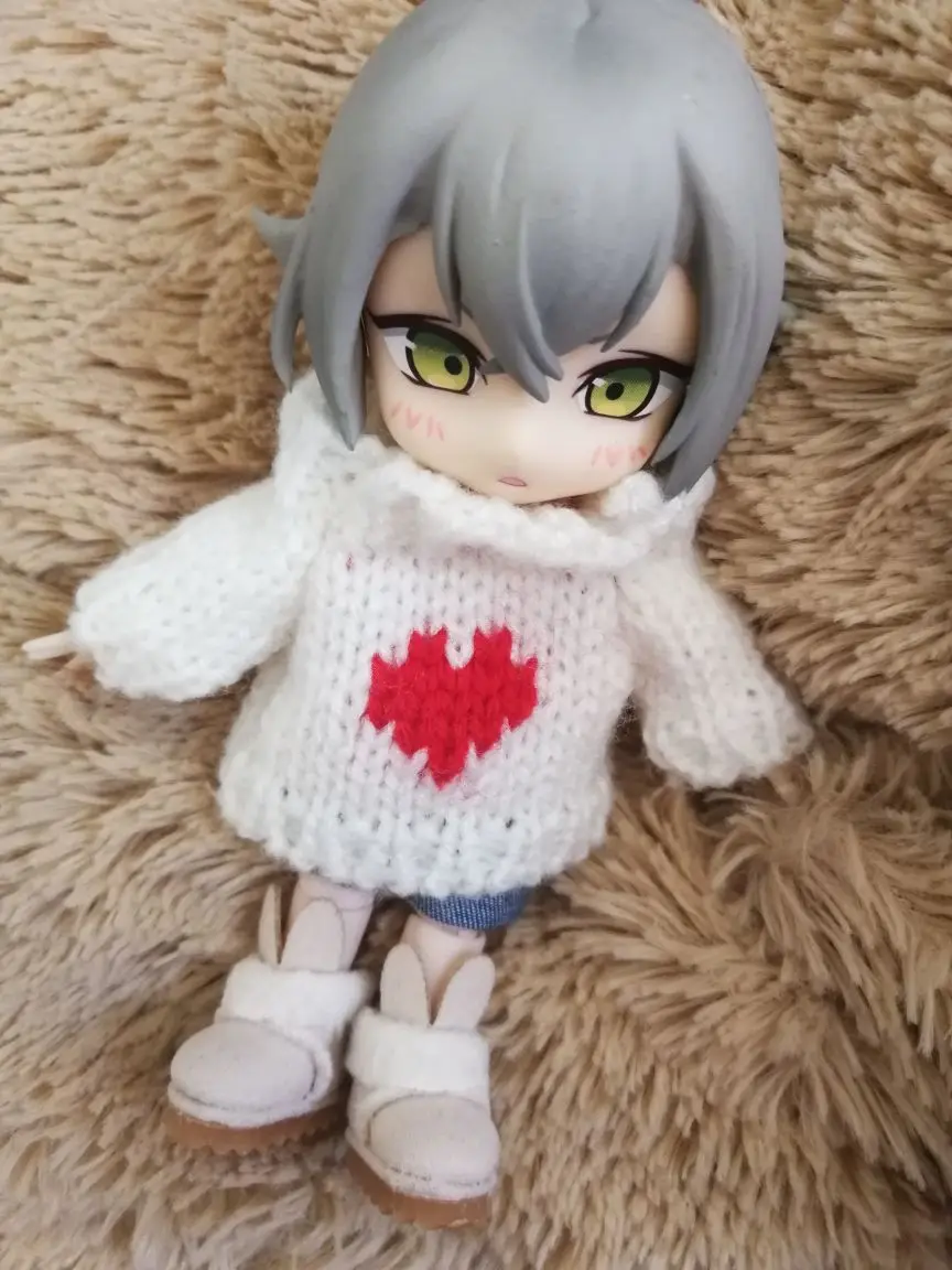 

M0024 children handmade toy 1/12 ob11 Doll blyth BJD/SD doll Accessories GSC lovely heart New year christmas sweater 1pcs