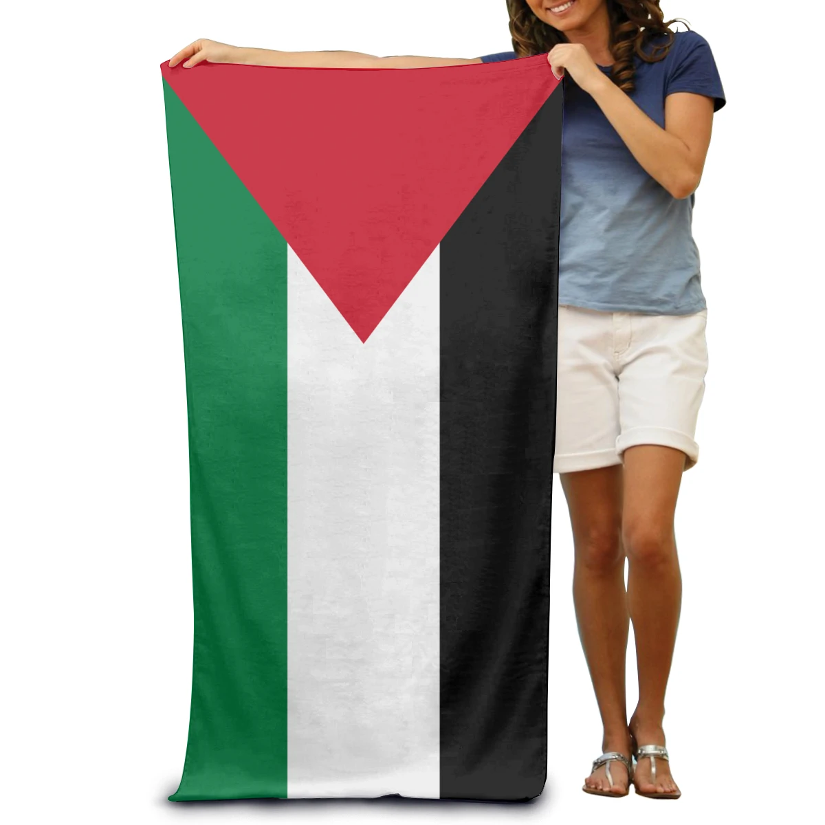 

Flag Of Palestine Soft Bath Towel Fashion Wearable Beach Spa Wash Clothing Diving Suit Change Swim Robe Summer Pool Swimming