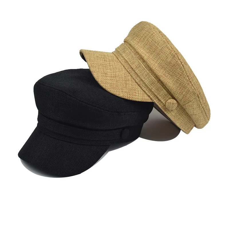 Мужской женский мужской светильник весовая льняная шляпа моряка кепка Newsboy шапка