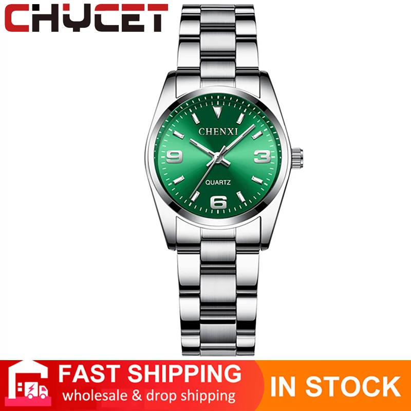 

Новинка 2021, женские кварцевые часы CHYCET, модные женские часы, женские роскошные креативные часы ведущей марки со стальным браслетом