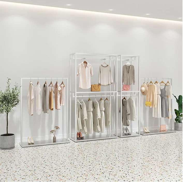 

Стеллаж для демонстрации одежды, железная стойка для демонстрации одежды, напольная вешалка для одежды, серебристая вешалка для одежды