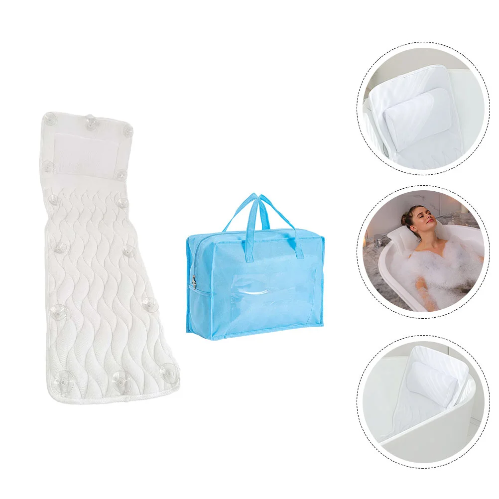 

1 Pc Durable And Comfortable 3D Mesh Cloth Suction Cups Tub Pillow (White)