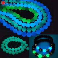 natural stone luminous glowing in the dark green blue round loose beads for jewelry making diy bracelets 6810mm 15inch