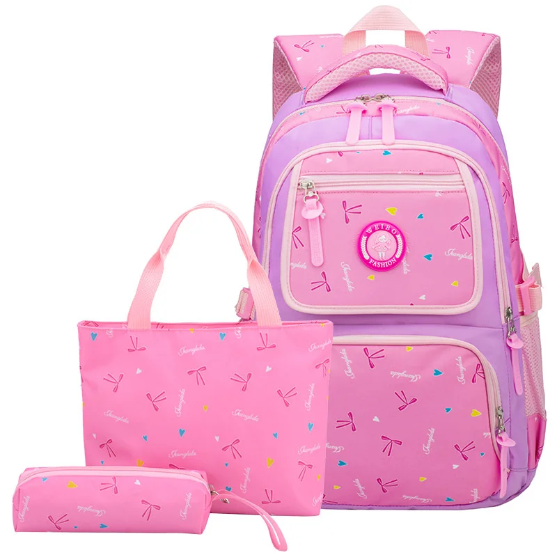 

3 PCS/Set kids Children Cute Rucksack School bag Lady School backpack Printing School Bags For Teenagers Girls Backpacks mochila