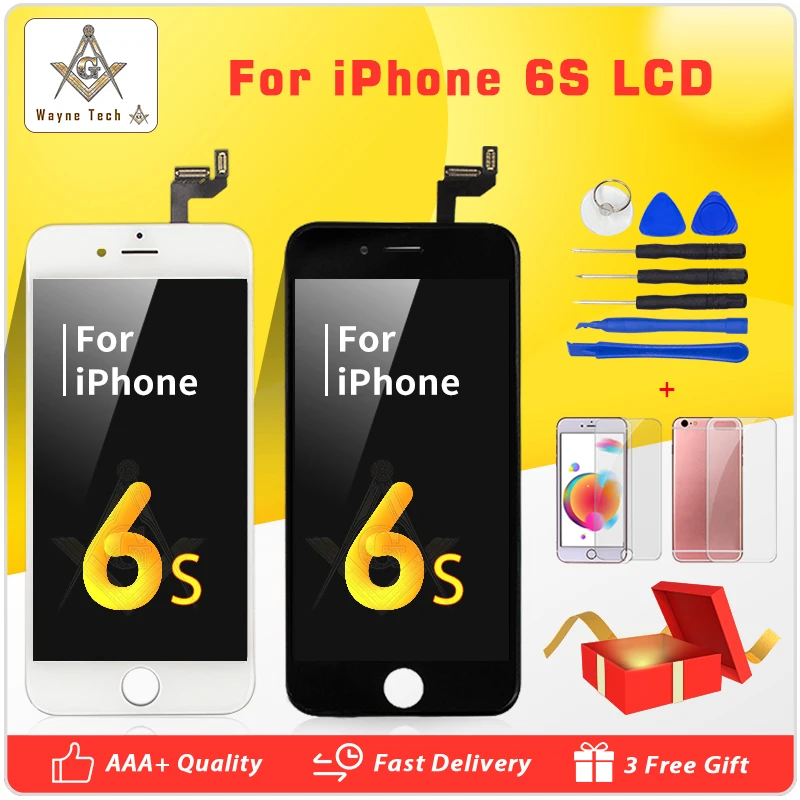 ЖК дисплей в сборе для iPhone 6S с 3D сенсорным экраном класса ААА без пятен|6s lcd|iphone 6s