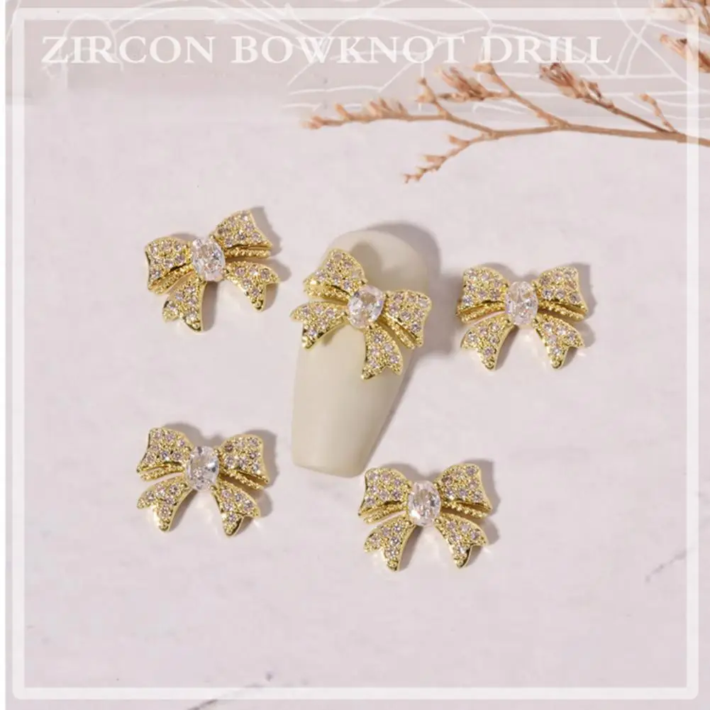 

Nail Bowknot Super Shiny Novelty Cubic Zirconia Creative Nail Decorations for DIY