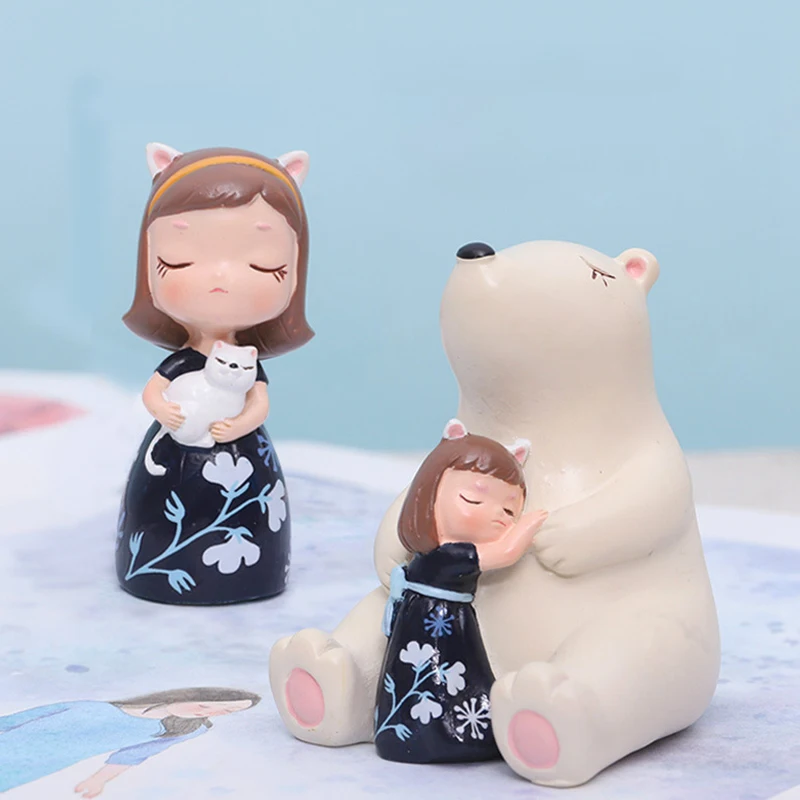 Топпер для торта с изображением полярного медведя единорога 4 шт.