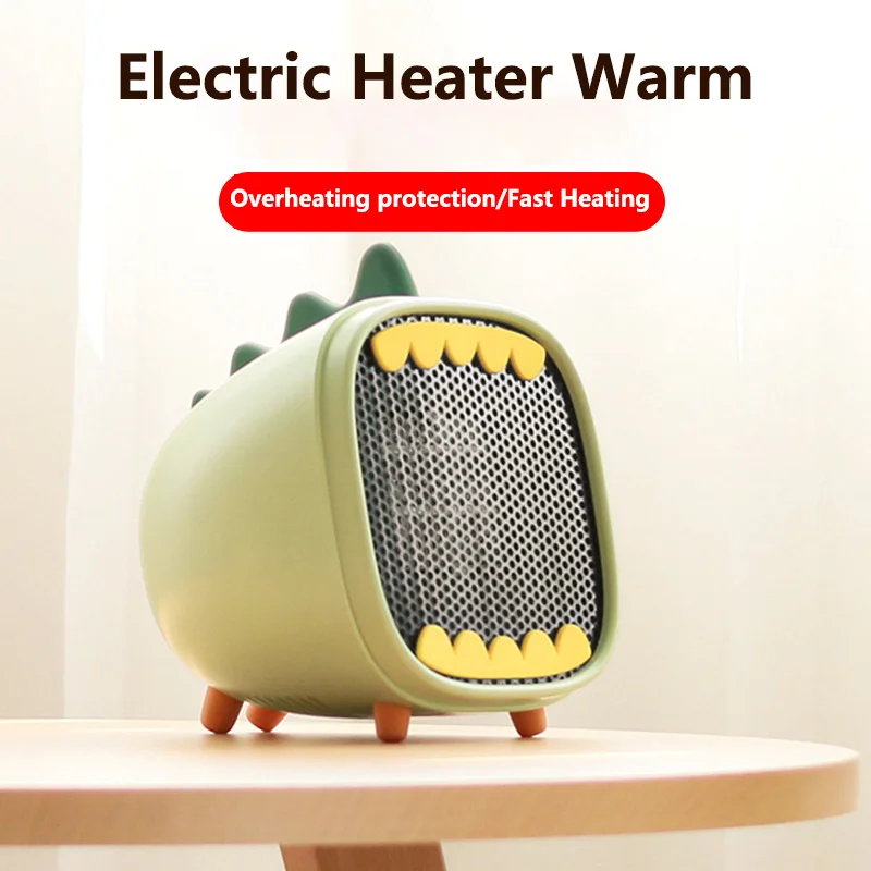 550W Electric Heater Warm Machine PTC Ceramic Heating Dinosaur Shape Overheating Protection Portable Desktop Fan Warming QN77