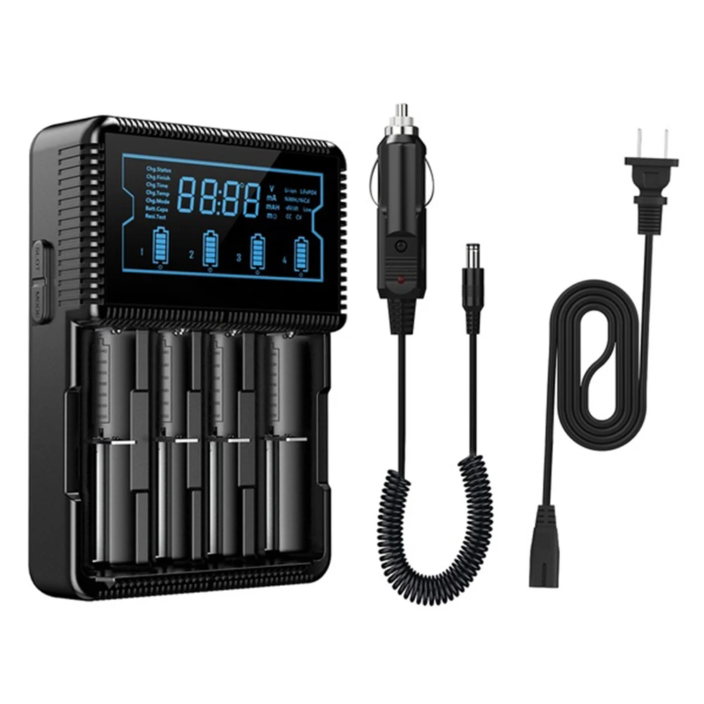 

Smart Battery Charger With LCD Display Fast Charger Two Charging Methods Perfect Battery Companion
