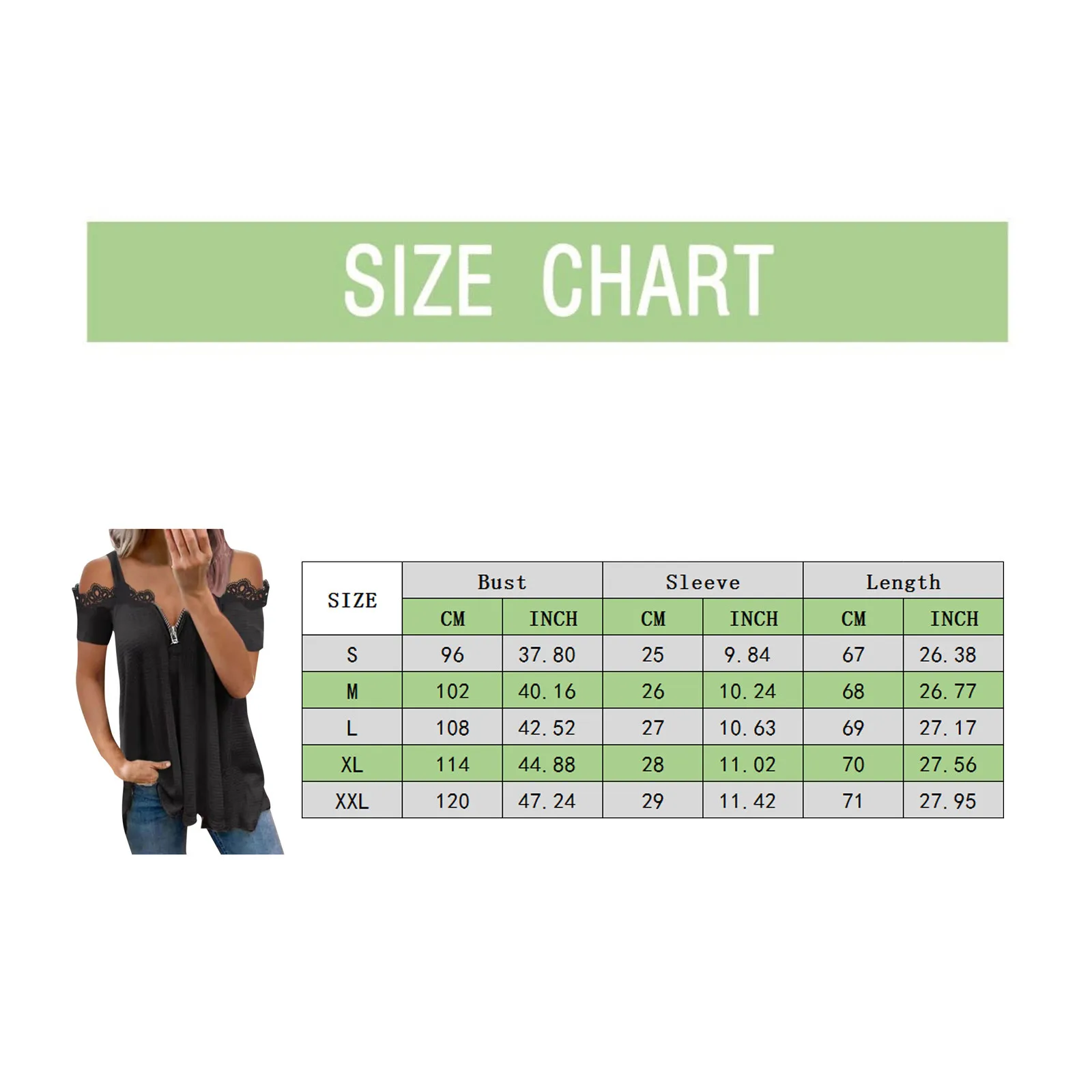 

Off Shoulder T Shirt Women Lace Patchwork Short Sleeve T-Shirts Zipper Summer Solid Color V-Neck Tops Tee Casual Tshirt