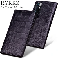 luxury genuine flip leather case for xiaomi mi 10 ultra flip cover handmake leather cases for xiaomi 10 pro case