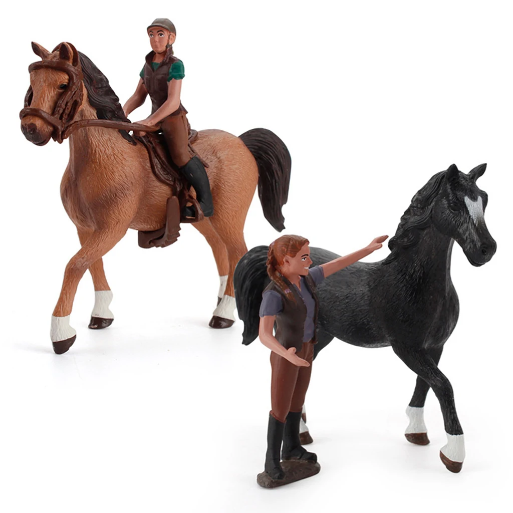 

Horse Figure Set Simulation Animal Farm Scene House Model Toys for Kids