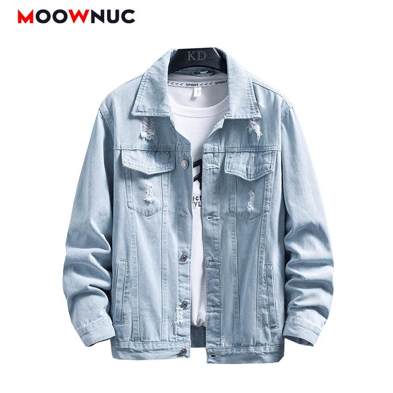 

Men Coat Demin Casual Jackets Male 2021 New Fashion Jackets Youth Hip Hop Streetdress Brand Spring Autumn Cowboy Popular MOOWNUC