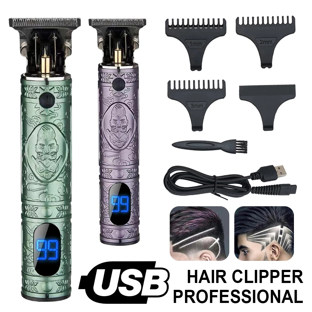 

Electric Hair Clipper Professional Men T-Outliner Trimmer Barber Shaving Machine Vintage Cordless Haircut Men Cutter Shaver