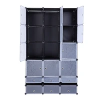 wardrobe 18 cube diy modular cubby shelving storage organizer extra large with clothes rod