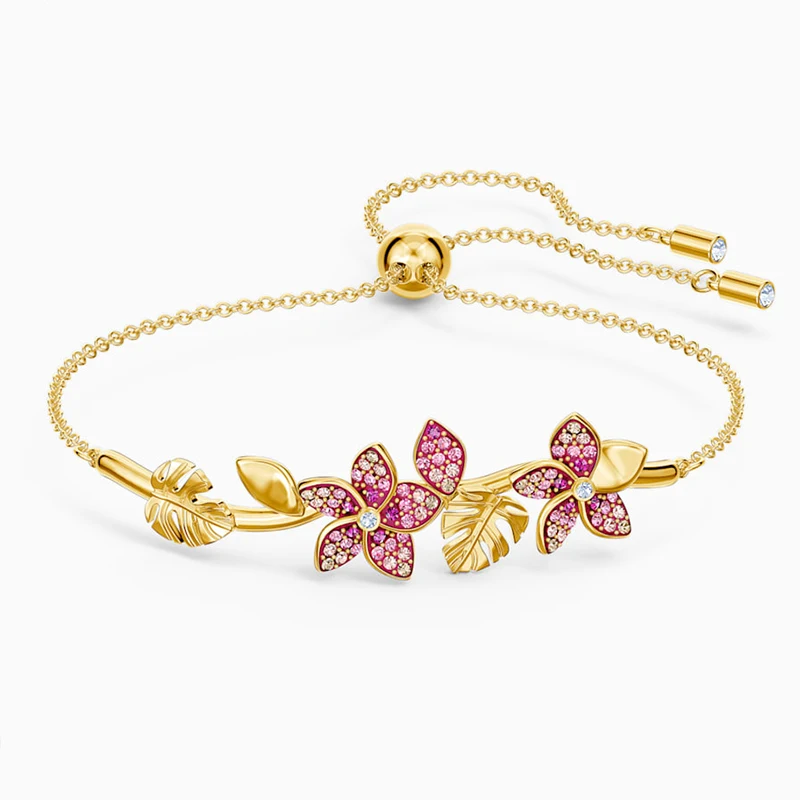 

2021 high quality new mothers Day stylish pink tropical flower romantic adjustable bracelet