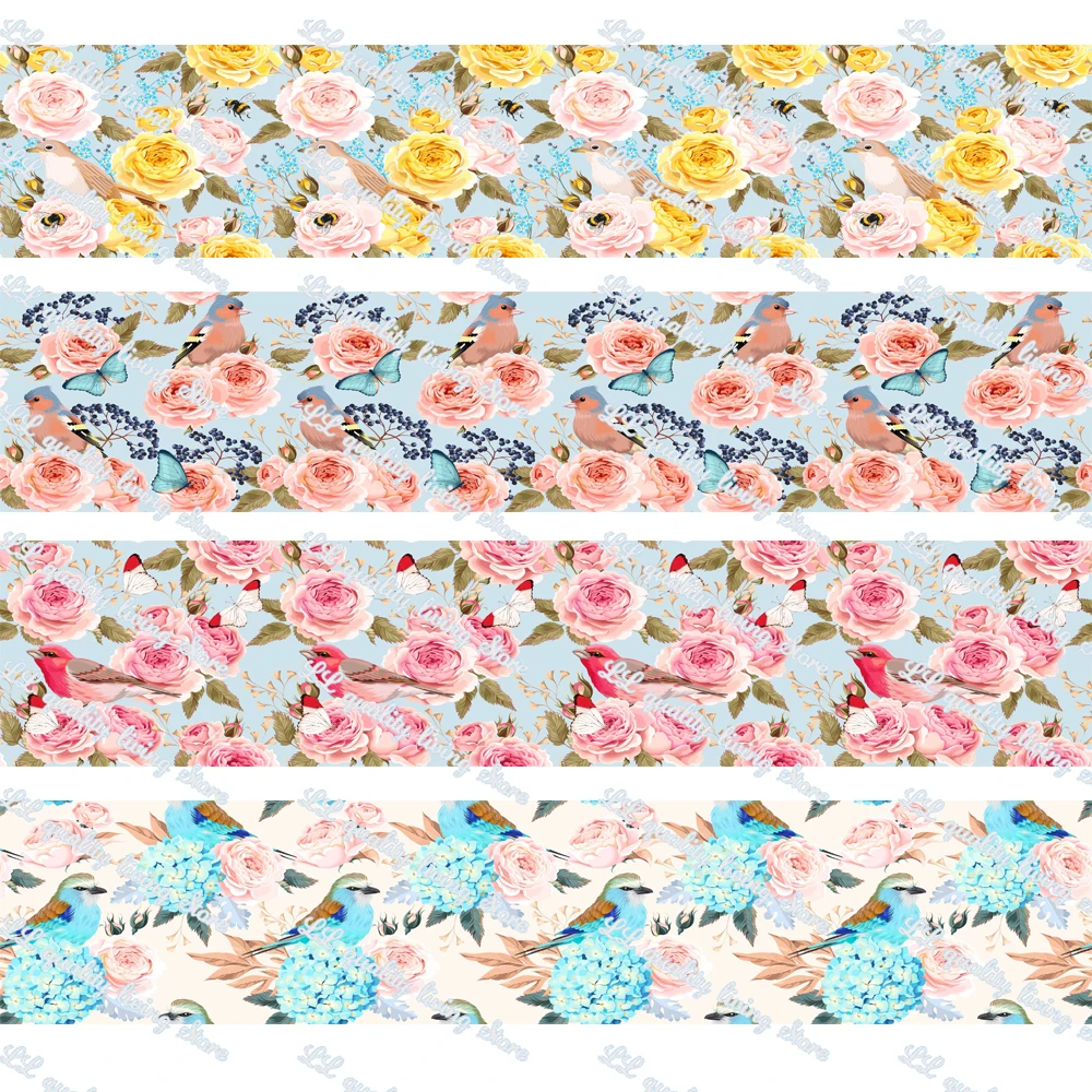 

WL корсажная лента с птицами и цветами/атласная подарочная упаковка аксессуары для волос «сделай сам» украшение для вечерние Рукоделие Оптовая Продажа 50 ярдов