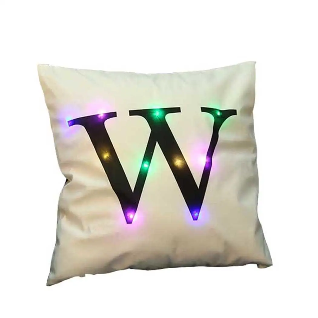 Креативный алфавитный узор наволочка с светодиодный светильник 26 буквенный
