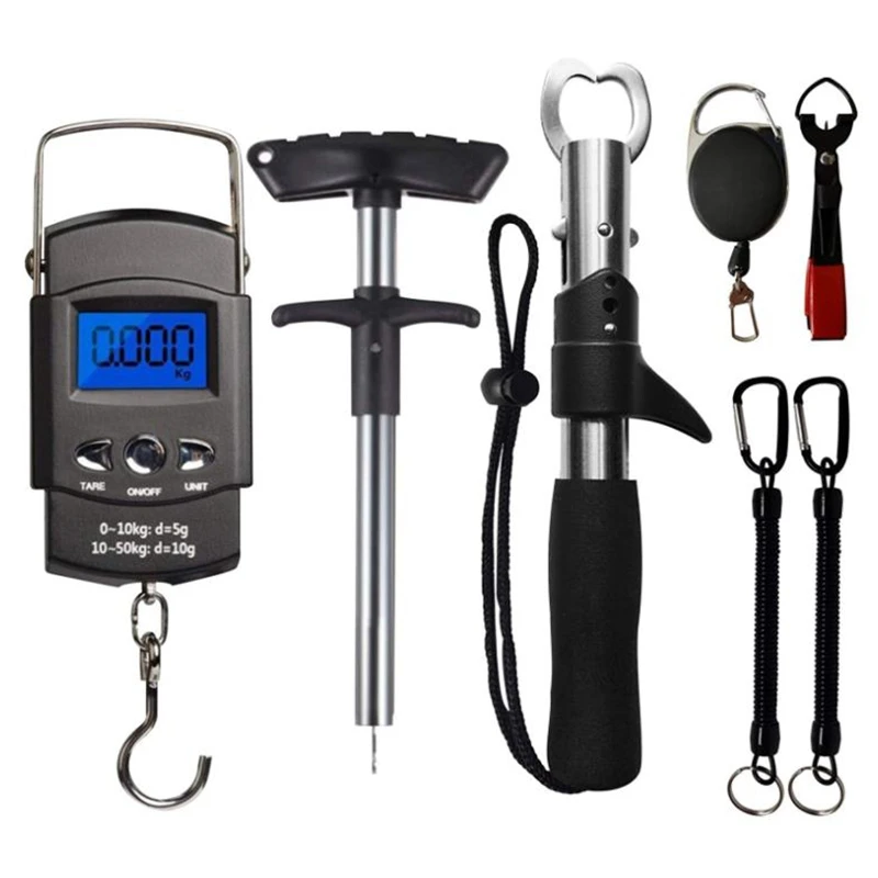 

Fish Hook Remover with 4 in 1 Mono Line Clipper,Handheld Digital Fish Scale,Hook Remover,Fish Lip Gripper,Fishing Gear