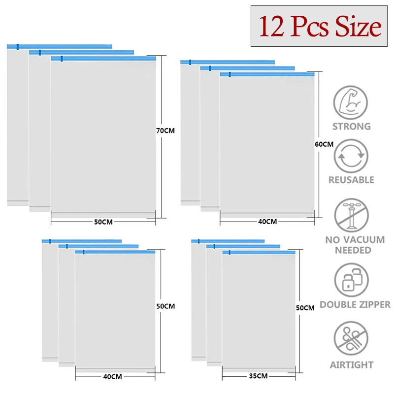 12/6 ручной закатывающиеся вакуумные компрессионные пакеты прозрачный Костюмы