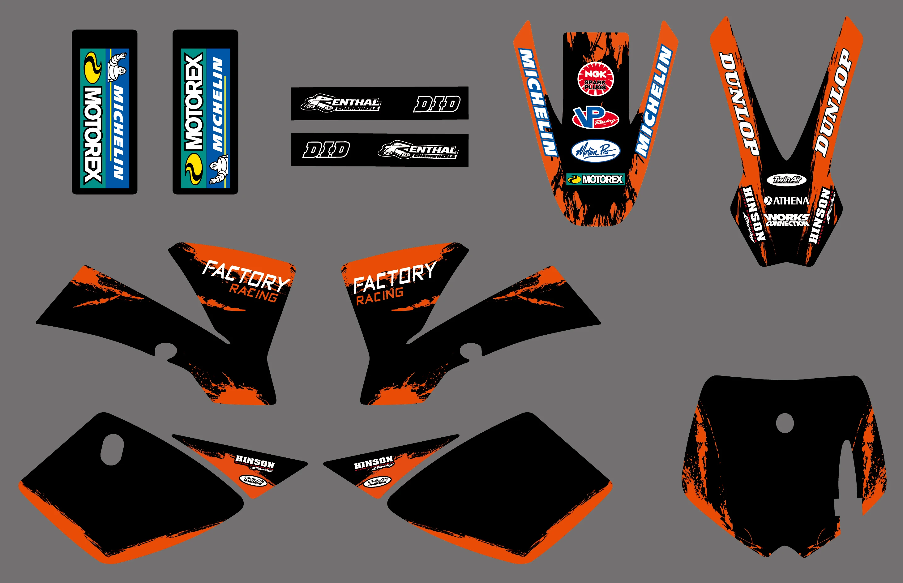 0537 (черный и оранжевый) новые графические наклейки для KTM 50 SX 2002 2003 2004 2005 2006 2007