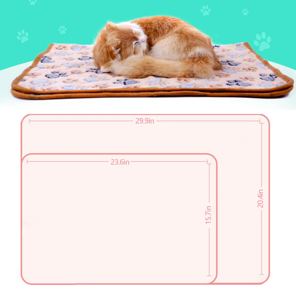 Коралловый флисовый коврик для домашних животных мягкое теплое одеяло с милым