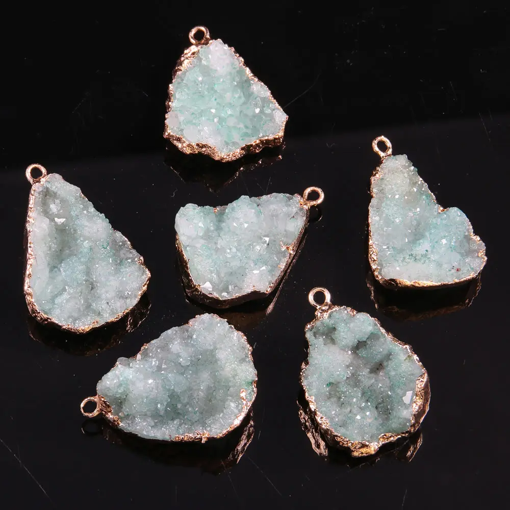 

LE SKY Natural Stone Rough Stone Pendant Necklace Charms Pendant for Jewelry Making DIY Necklace Size 30x40-40x45mm