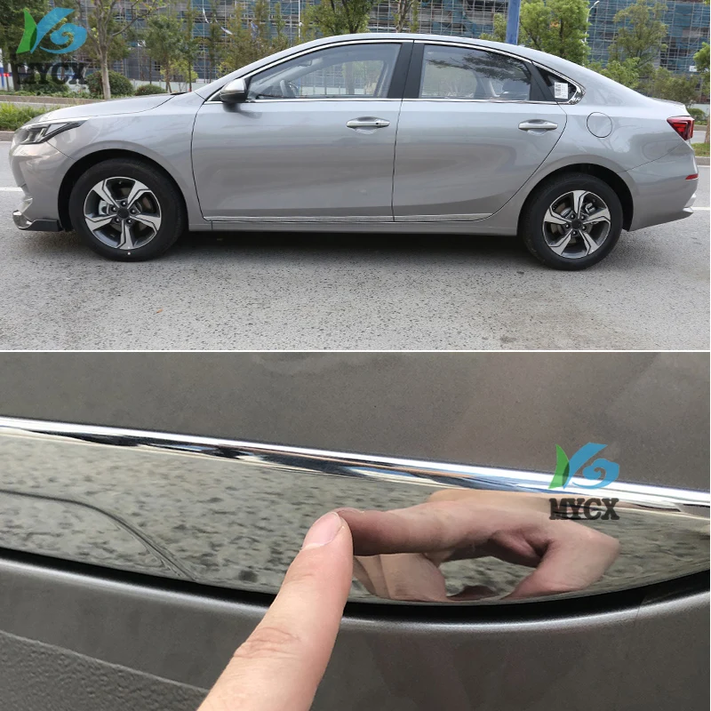 Хромовые формовочные полоски для корпуса дверей Kia Cerato новые брендовые