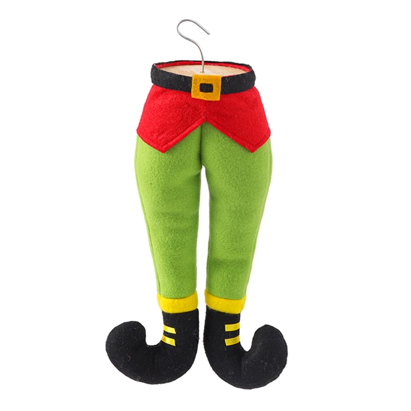 50LE Christmas Santa &amp Elf Legs Plush Stuffed Feet Stuck in Tree Decoration Green Belt/ Red Streak/ Streak | Игрушки и хобби