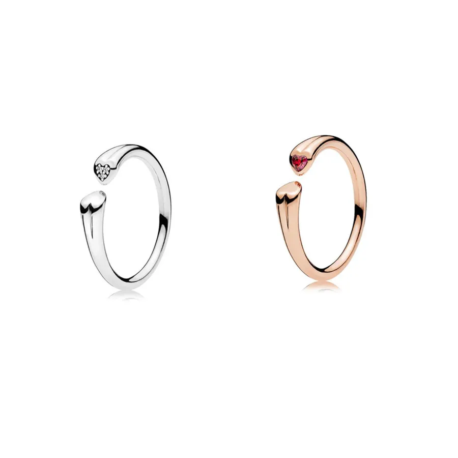 

Новое серебряное кольцо pandora в виде открытого сердца