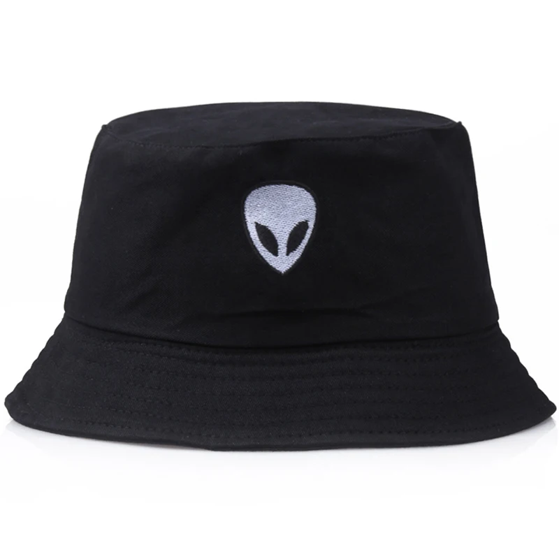 

Панама с инопланетянином, хлопковая, с вышивкой