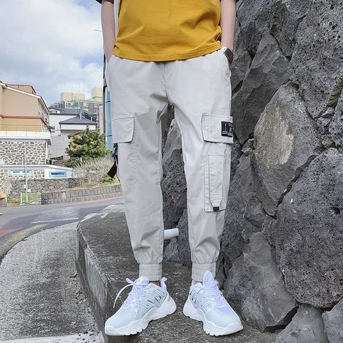 Gray FAVOCENT, мужские брюки, модные, трендовые, свободные, серые, черные, зеленые, девять штанов, свободные, спортивные, повседневные, комбинезоны, мужские, s джоггеры, M-3XL - Цвет: Gray