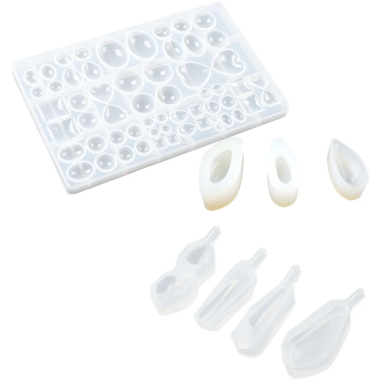 58 шт Силиконовые литые формы для кабошонов драгоценных камней силиконовые