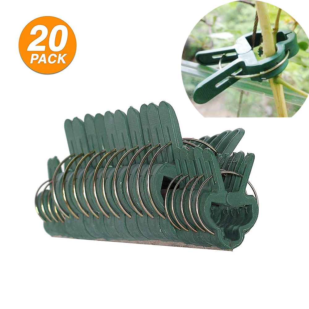 

20PCS Durable Plastic Plant Support Clips For Types Plants Hanging Vine Garden Greenhouse Vegetables Garden Ornament Tools