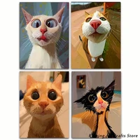 5d diy diamond painting cartoon funny cat full round square drill animal cross stitch kits embroidery mosaic pictures home decor
