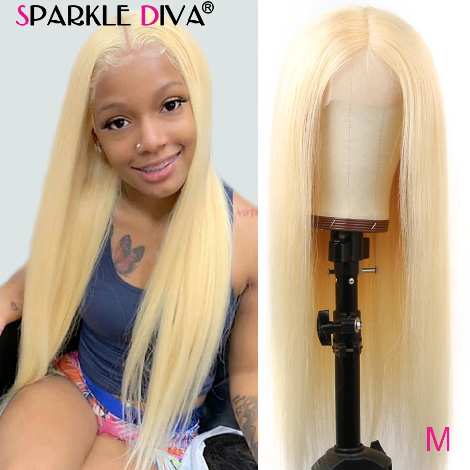Glueless 613 блонд т часть парик шнурка человеческие волосы парики бразильский прямой