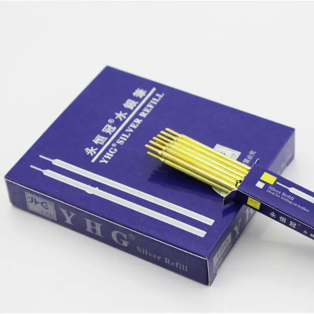 Металлическая трубка серебряные стержни кожаная ручка чернильные маркеры для