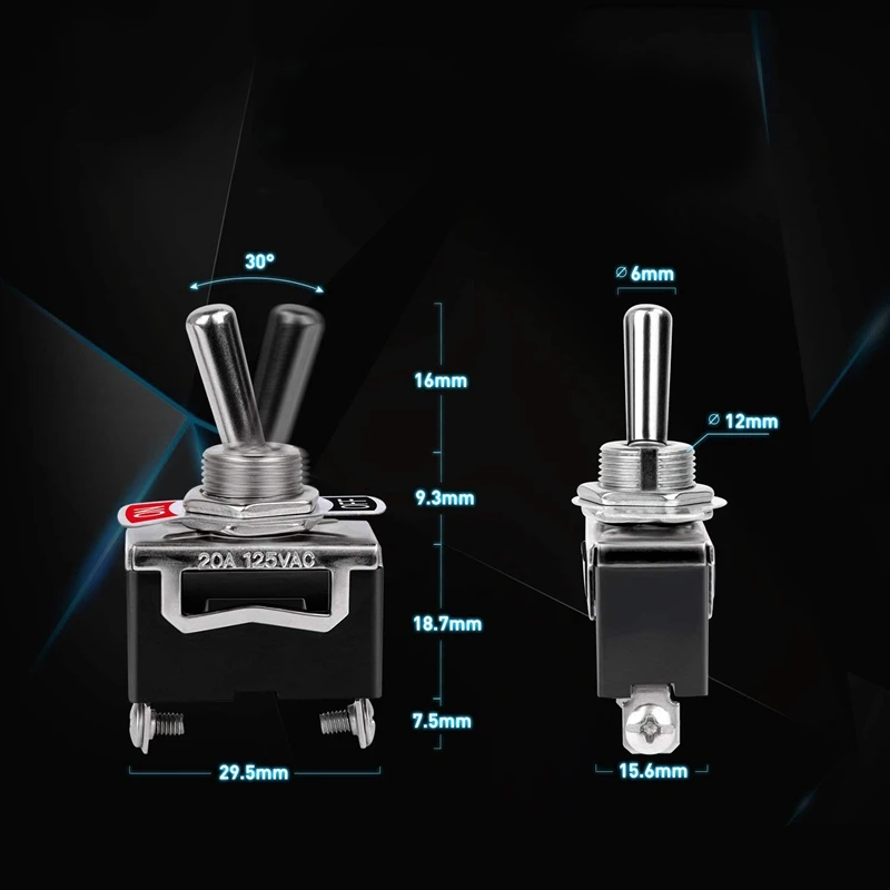 Сверхмощный кулисный переключатель 15A 250V 20A 125 В SPST 2 штифта включения/выключения