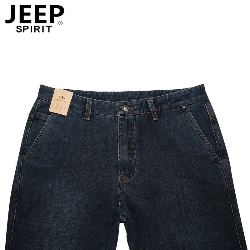JEEP SPIRIT/Брендовые джинсовые брюки, мужские повседневные Прямые осенние джинсы со средней талией, мужские черные и синие джинсы, большие размеры 30-44, Hombre
